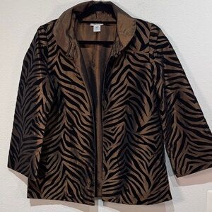 Grace Chuang Vintage Stylish Zebra Print Women's Jacket size Medium